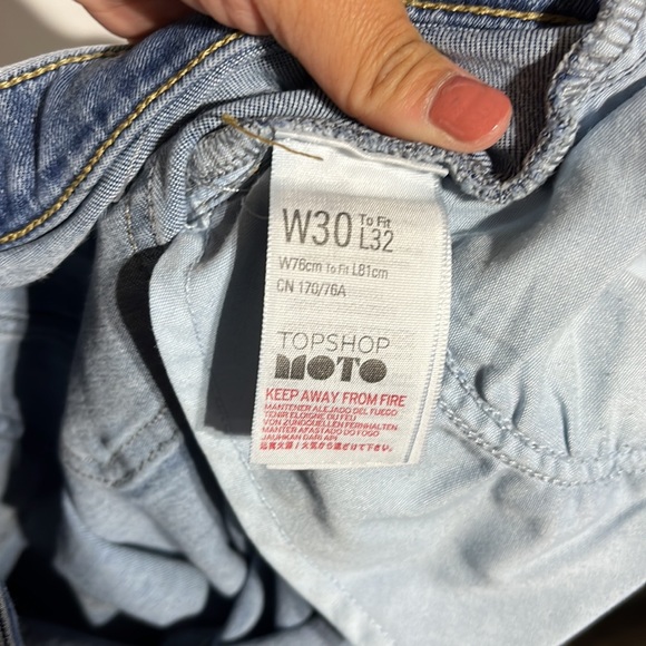 Topshop Jamie Medium Wash High Rise Distressed Skinny Jeans Size 30 - Picture 10 of 11